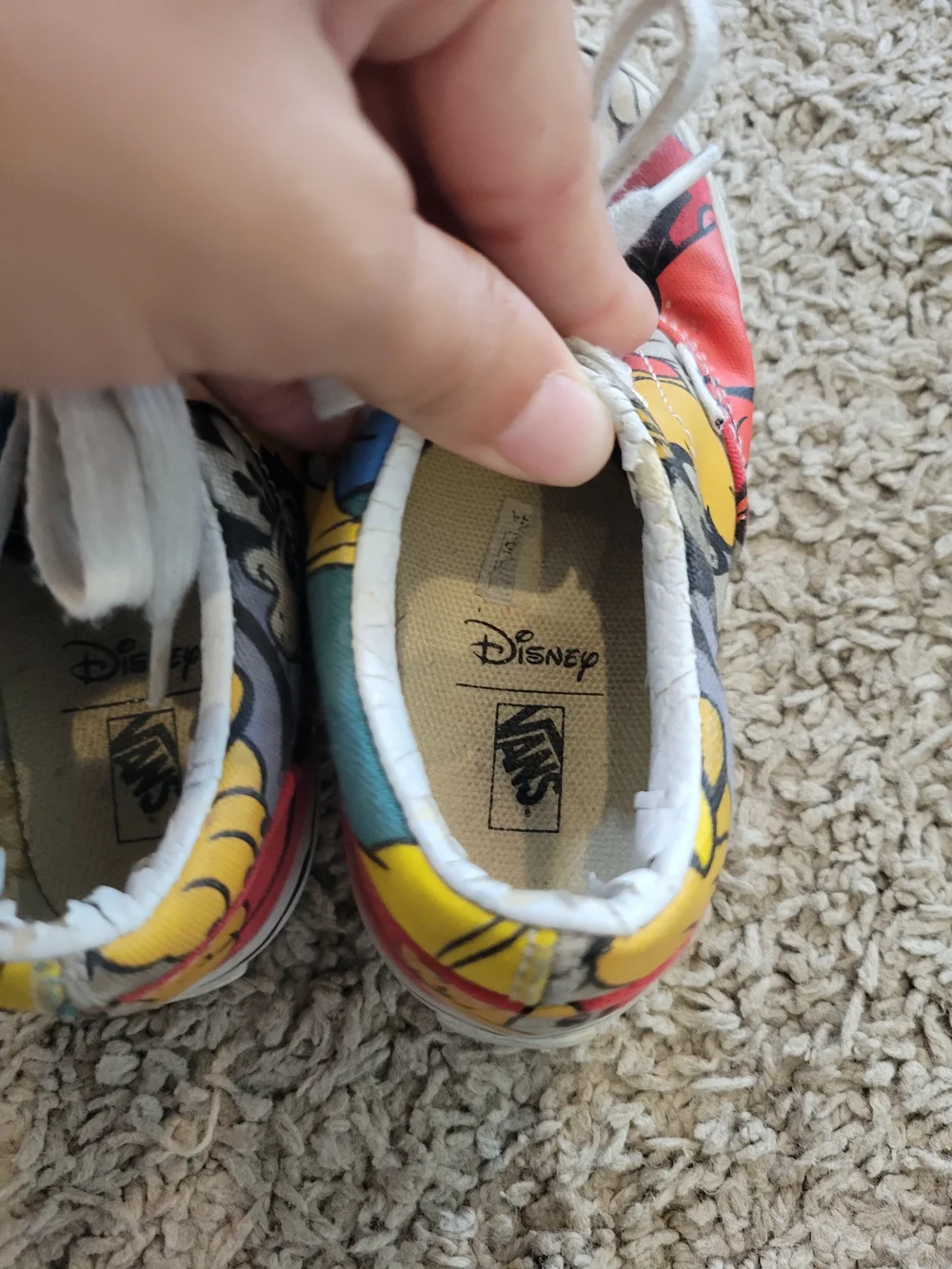 Vans Kids Red, Yellow & Blue Cartoon Canvas Sneakers